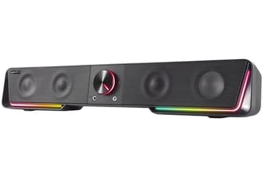 Speedlink Gravity RGB Barre de Son stéréo - Haut-Parleur Bluetooth pour Smartphone/Tablette - Éclairage RVB - Prise Casque et Microphone Noir