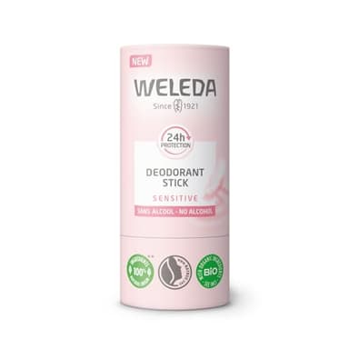WELEDA Déodorant Stick Sensitive Efficacité 24H – Déodorant Homme Femme, 100 % d’Origine Naturelle, Sans Alcool, Sans Sels d’Aluminium, Peaux Sensibles, Solide Anti-Odeur, Vegan NATRUE, 50g