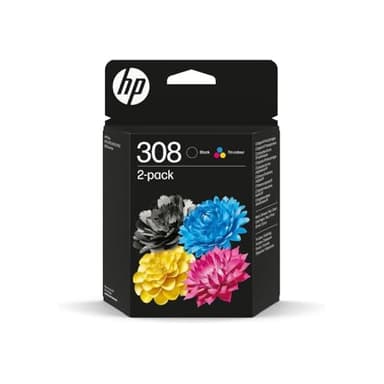 HP 308 Pack de 2 Cartouches d’Encre Authentiques Noir/Trois Couleurs