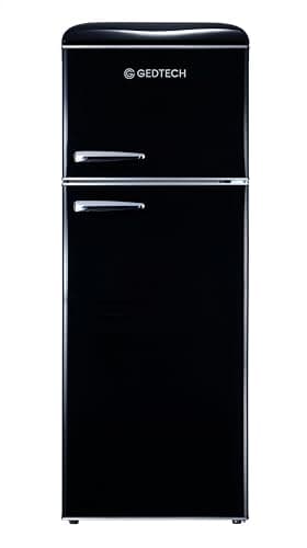 GEDTECH Refrigerateur double-porte vintage GDPV215BL - Congélateur haut - Noir - Capacité 215L - Faible conso