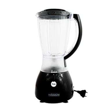 HAGEN, Blender et Moulins à Café 2en1 à 4 Vitesses et Fonction Pulse, Robot Culinaire Multifonctions, bol en plastique de capacité de 1,7 litres, Noir, Haute Puissance de 600 W Max, HA5527-noir