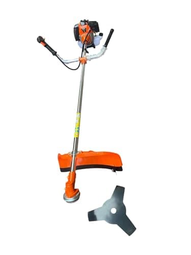 Débroussailleuse Thermique 55cc Professionnel, Puissante et Robuste,avec 1 Disque a Herbe + Bobine de Fil, Orange