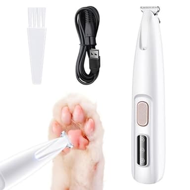 Dhqkqg Tondeuse pour Chien, Tondeuse à Pattes Rechargeable pour Animaux de Compagnie avec Lumière LED, Etanche et Sans Fil, Tondeuse pour Chien Professionnelle pour Chiens, Chats, Pattes, Yeux, Visage