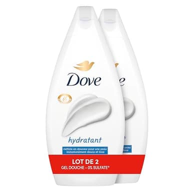DOVE - Gel Douche - Essentiel Hydratant - Nettoie en douceur et adoucit la peau - Testé dermatologiquement - 0% Sulfate (lot promo de 2x 450ml)