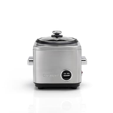 Cuisinart Rice Cooker 400g | Riz et céréales multicuiseur | Vapeur et maintien au chaud | Fil rétractable | acier inoxydable sans BPA | Tasse à mesurer et cuillère à riz | Livre de recettes inclus