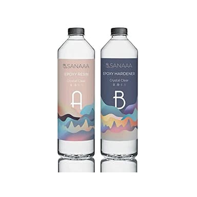 Résine époxy dure transparente pour coulée - Volume 1: 1 rapport revêtement de résine transparente pour tasse en bois, barre, table, fabrication de bijoux, décoration artisanale (500gr)