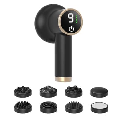 Masseur Anti-Cellulite Électrique Sans Fil Noir - Portable, 9 Niveaux de Vibration, Batterie 1800mAh - Pour Corps, Jambes et Ventre