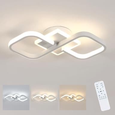 Comely Plafonnier LED Dimmable Moderne 3000K-6500K, 40W 4500LM Lampe de Plafond LED Salon avec Télécommande, Luminaire Plafonnier Design Carré pour Cuisine Couloir Salon Chambre