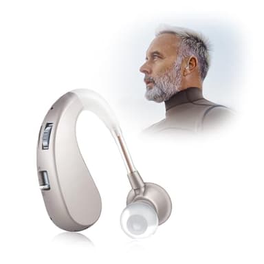 Britzgo Appareil rechargeable, conception derrière l'oreille, 7g，40 heures d'autonomie, suppression du bruit, livret d'instructions en français inclus (1204-argent-single)
