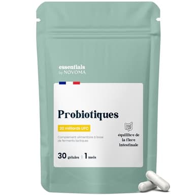 Probiotique Flore Intestinale, 20 Milliards UFC/Jour, Probiotiques Lactobacillus Gasseri + Rhamnosus + Bifidobacterium, Équilibre du Microbiote, 30 Gélules Vegan, Fabriqué en France