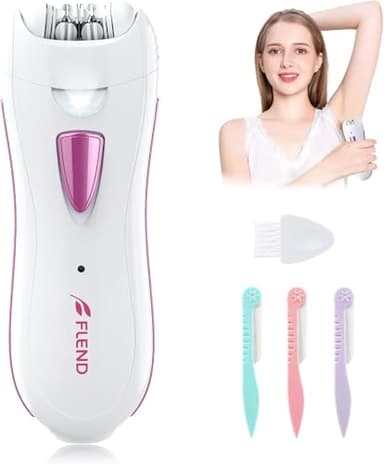Épilateur électrique pour femme - Épilateur électrique pour femme - Épilateur pour le visage et le corps - Avec tondeuse à sourcils avec lumière LED pour le visage, les aisselles, le bikini et les