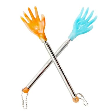 2 pièces Gratte-dos télescopique Télescopiques en Acier Inoxydable pour Hommes et Femmes Scratcher arrière Acier Inoxydable Gratte-dos Extensible Portatif Grattoir à dos Telescope Backscratcher