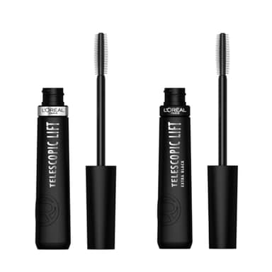L'Oréal Paris - Mascara Volume et Longueur +5mm - Sans Paquet - Infusé aux Céramides - Telescopic Lift - Noir - Lot de 2