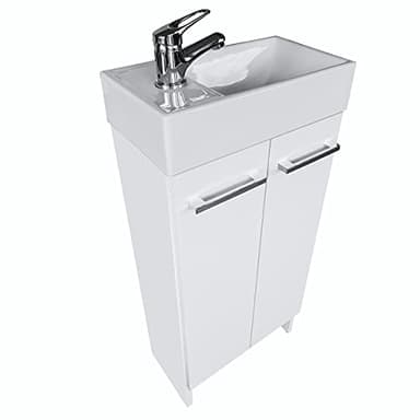 paplinskimoebel lavabo avec Meuble sous Vasque 81 cm x 40 cm x 22 cm, lavabo invités avec Meuble sous Vasque - Petite Armoire 40cm, Armoire de Salle de Bain (Blanc)