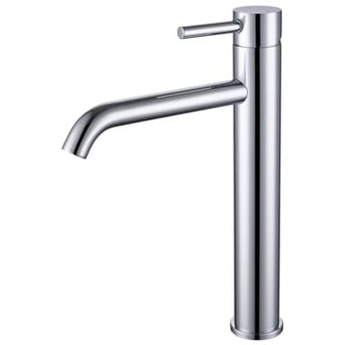 HanCrobiyx Mitigeur Lavabo Vasque à Poser, Robinet Salle de Bain, Robinet Lavabo Haut pour Vasque, Acier Inox, Chaud et Froid Réglable, Chromé, Hauteur du Bec 194 mm