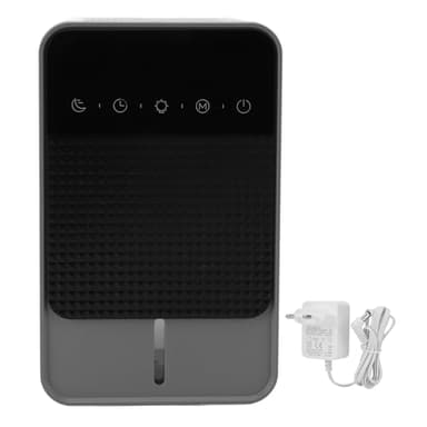 Déshumidificateur à Semiconducteur, Compact 24,2x15x13,4cm, Éclairage Ambiant 7 Couleurs - Fonction Dégivrage, Arrêt Automatique, Idéal pour Chambre et Sous - Sol