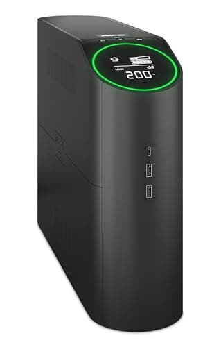 APC Onduleur Gaming Back UPS Pro, 2200VA/1320W, Tour, 230V, 4X Prises Schuko et 2X Prises IEC C13, lumières RGB, Onde sinusoïdale Pure, Midnight (Black) BGM2200B-GR