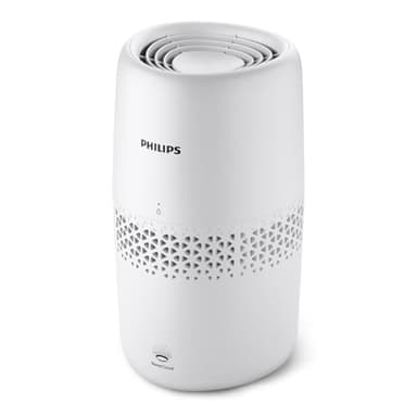 Humidificateur par Evaporation Philips Série 2000, Humidification, 99,97% Moins de Bactéries, Réservoir d'Eau de 2L, 190 ml/h, pour Pièces jusqu'à 31 m², Ultra Silencieux (32 dB), Blanc (HU2510/10)