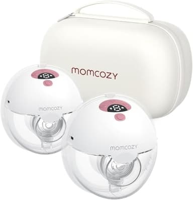 Momcozy M5 Tire-Lait Electrique Mains Libres Portable, de la Bouche de Bébé Bride à Double Étanchéité, 3 Modes & 9 Niveaux Réglables, Confort 24 mm (Rouge, 2 Pièces)
