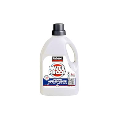 Rubson Traitement Murs Humides, Traitement 3-en-1 anti-salpêtre, hydrofuge et durcisseur de plâtre pour tous supports sur mur intérieurs, produit anti-humidité, 0,75 L