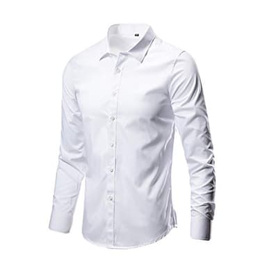 Générique Chemise Blanche Homme, Chemise Homme Manches Longues - Coupe Droite - Chemises Infroissable Hommes - Coupe Droite - Chemises d'affaires