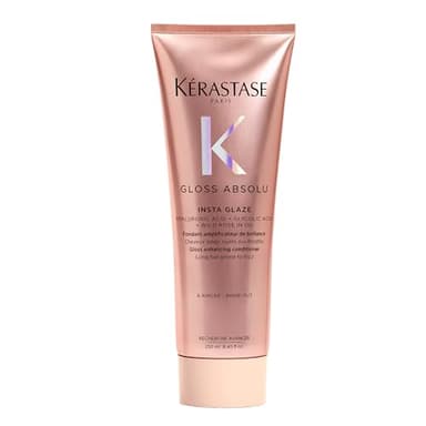 KERASTASE Gloss Absolu - Fondant Insta Glaze - Après-Shampoing Amplificateur de Brillance - 72H Ultra-Glossy - Acide Hyaluronique, Acide Glycolique - Cheveux Longs Sujets aux Frisottis - 250 ml