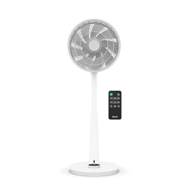 Duux Whisper 2 Blanc - Ventilateur silencieux sur pied - Ventilateur sur pied avec télécommande, Minuterie et 26 vitesses - Hauteur réglable 73-95 cm - Oscillation automatique