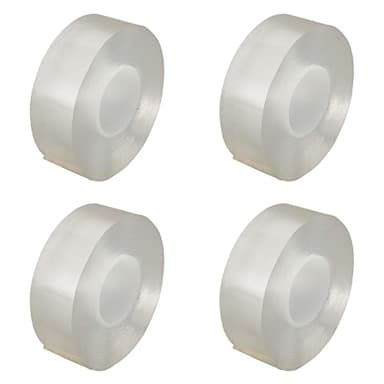 KIMISS Ruban Adhésif Transparent Robuste pour le Montage d'affiches, 4 Rouleaux de Ruban Adhésif Double Face de 9,8 Pieds de Long Chacun, Puissant pour Murs, Crochets et Plus Encore