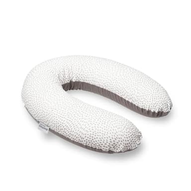 doomoo Coussin de Grossesse & Coussin Allaitement Buddy - Ultra Confort pour Dormir pendant la Grossesse - Soulage dos, jambes & ventre - Housse Bio & Oeko-Tex, Risotto Taupe
