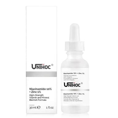 Sérum Concentré Anti-Taches, Niacinamide 10% + Zinc 1% Peeling Solution, Bio Sérum à l'Acide Hyaluronique, Agents Anti-Rides et Anti-Âge, 30 ml