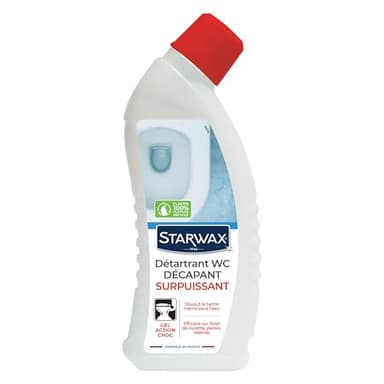 STARWAX - Gel Détartrant Décapant Surpuissant - WC et fosses septiques - Détartre en Profondeur - Efficace même sous l'Eau - Formule Concentrée - Fabriqué en France - 750ml