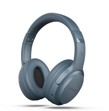 RYGHT – TEMPO – Casque sans fil – Son stéréo clair, 20H d’autonomie – Pliable, léger, commande contrôle musique, volume, répondre aux appels, activer assistant vocal, oreillettes rembourrés – Bleu