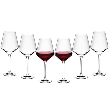 Gerlach 1760 Verres à vin Lot de 6 verres à vin rouge 550 ml Verre à vin rouge Verre à vin en cristal Passe au lave-vaisselle Moderne