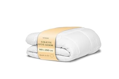 Wendre Couette Légère Été 140x200 cm - 150 g/m², Ultra Respirante, Anti-Acarien, Lavable en Machine à 40°C - Microfibre Douce et Aérée - Idéale pour Temps Chaud et Dormeurs Sensibles