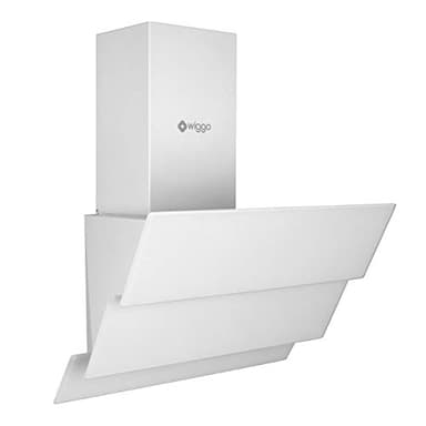 Wiggo Hotte aspirante 50 cm sans tête I évacuation d'air recirculation hotte aspirante 300 m³/h – Écran tactile LED 3 niveaux I hotte inclinée avec filtre à graisse & 2 filtres à charbon blanc