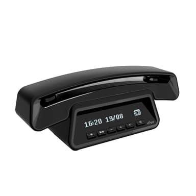 ALCATEL Epure Premium - Téléphone Fixe sans Fil DECT avec Répondeur - Design Vintage - Base D'Affichage Intelligente - Grand Écran Graphique - Mains Libres - Fonction Blocage des Appels - Noir