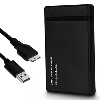Storite Disque Dur Externe de Jeu 1 to, Disque Dur 2,5 Pouces USB 3.0, Disque Dur Externe Portable, Stockage et Sauvegarde de Jeu pour Ordinateur Portable, PC et Console de Jeu (Noir)
