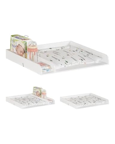 WOLTU Plan à Langer pour Commode, Table à Langer Accessoires, avec Cloison de Séparation, 80x8,5x74,5 cm, Fixation Sécuritaire, en MDF, Blanc
