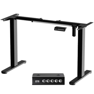 TRIUMPHKEY Cadre de Bureau électrique Bureau Assis Debout Electrique Réglable 2 Étages en Hauteur avec Mémoire Automatique,Pieds de Table réglables en Hauteur, Cadre de Bureau Assis-Debout Noir