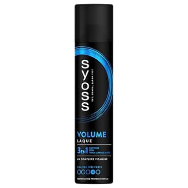 SYOSS, Laque Volume, 3en1, Coiffage, Soin, Tenue longue durée, Formule au complexe vitaminé, Provitamine B5, Niacinamide, Fixation très forte, Performance Professionnelle, 300ml