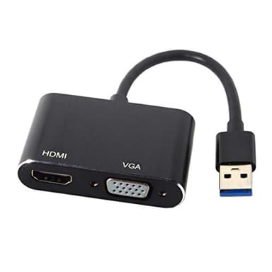 JSER Câble adaptateur USB 3.0 et 2.0 vers HDMI et VGA HDTV carte graphique externe compatible avec Windows Mac ordinateur portable