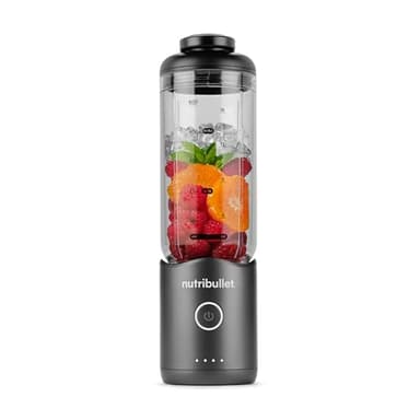 nutribullet Flex 590ml - Blender Portable pour Smoothies avec Couvercle à Bec, Mixeur Hachoir, Broie Glace et Fruits Surgelés, USB-C, Tasse sans BPA, Facile à Nettoyer, Gris Anthracite (NBP013GM)