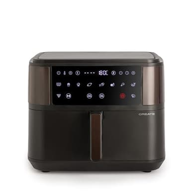 CREATE/FRYER AIR DUAL/Friteuse sans huile 10 L avec séparateur/Capacité 7-8 portions, Panneau de commande tactile multifonctionnel, Avec séparateur d'aliments, 10 programmes préinstallés, 2400W