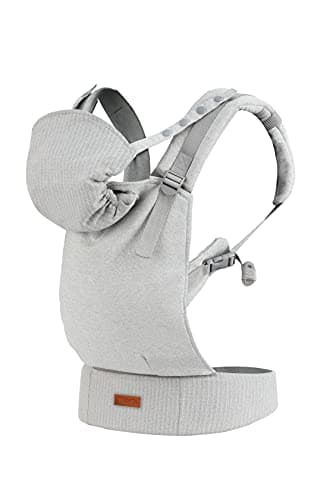 MoMi COLLET Porte-bébé pour enfants de 3 à 48 mois (poids 4 à 20 kg), 2 positions de portage avec 6 points de réglage, avec capuche et appui-tête pour enfant