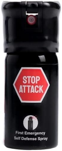 Spray Anti-Agression Stop Attack 40 ML - La Solution Ultime pour Une Sécurité Maximale - Efficace, Rapide et Dissuasif – 4 mètres de portée
