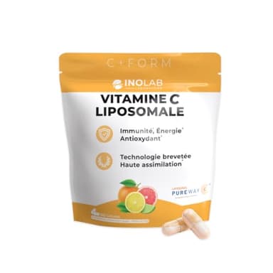 INOLAB Vitamine C Liposomale 1428 mg - Forme Liposomale brevetée de qualité supérieure PureWay-C™- Biodisponibilité maximale