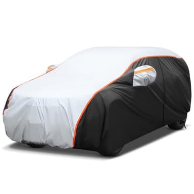 10-Couches Bache Voiture Exterieur Imperméable pour SUV, Housse de Voiture PEVA Couverture avec Ouverte Latérale pour Cabine, Coton Respirant, Anti UV Neige Poussière Anti Grele 460 * 183 * 170cm