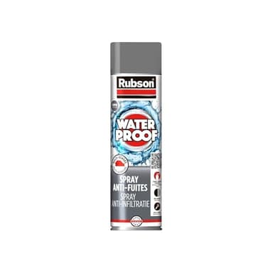 Rubson Aquablock Revêtement d'Étanchéité en Spray Gris 300 ml, spray d'étanchéité pour colmater fuites et fissures, caoutchouc liquide pour réparations séchage rapide