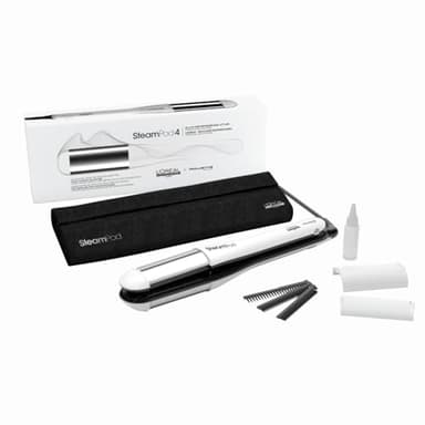 STEAMPOD 4 - Lisseur Boucleur Vapeur - 95% De Dommages En Moins - Coiﬀage 3x + Rapide - 3 Températures - Technologie Vapeur Brevetée - Avec Accessoires - Tous Types De Cheveux - L'Oréal Professionnel