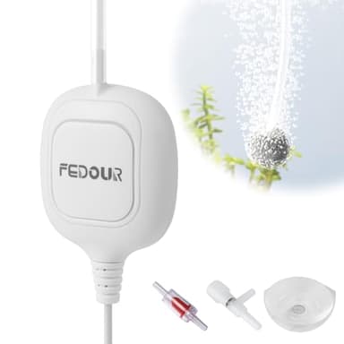 FEDOUR Mini Pompe à Air pour Aquarium, Nano Aérateur D'Aquarium Ultra Silencieux, Bulleur D'Aquarium pour Aquarium Betta Jusqu'à 10gallon, Bocal à Poissons